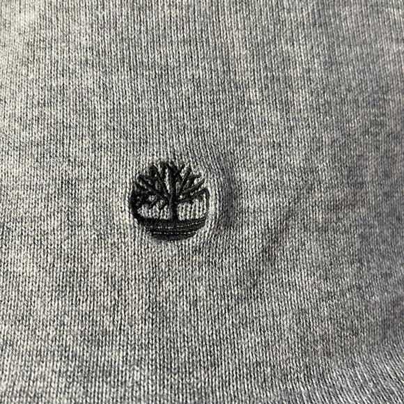 Timberland Mens Logo Embroidered Cotton Gray Sweater Size M - Picture 7 of 8